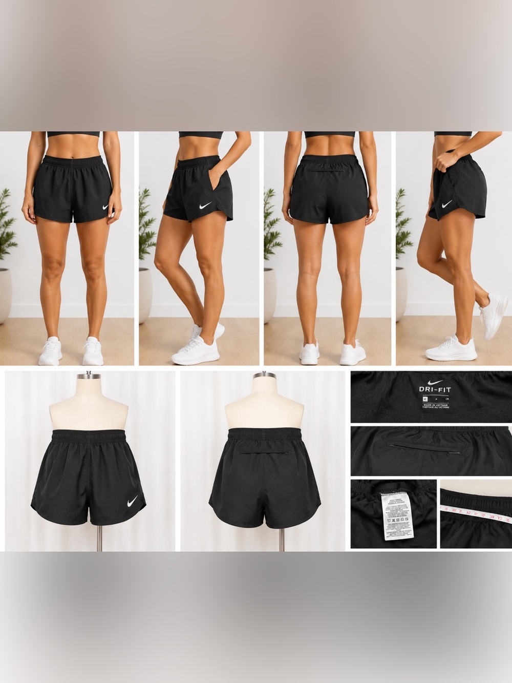 Nike Black Athletic Shorts Lightweight Performance